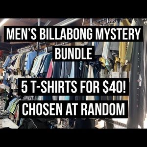 COPY - Billabong Men’s 5 Tshirt mystery pack sz L…